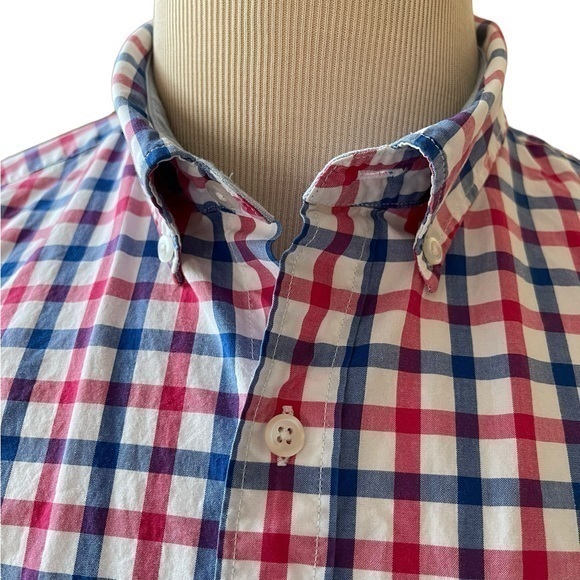 BONOBOS Standard Fit Pink Blue Checked Button‎ Down Size Large - Picture 3 of 10